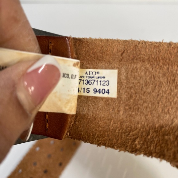 American Eagle Outfitters Leather Belt Hole Brown XS Y2k Western Boho Indie - Picture 9 of 9